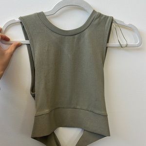Green cropped top